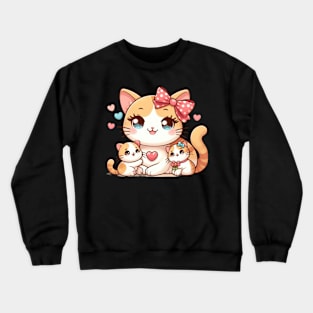 Whisker-Tickling Tales: The Funny Cute Cat Mom Chronicles Crewneck Sweatshirt